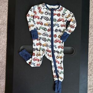 Caden Lane convertible zip romper - Tiny Tractors